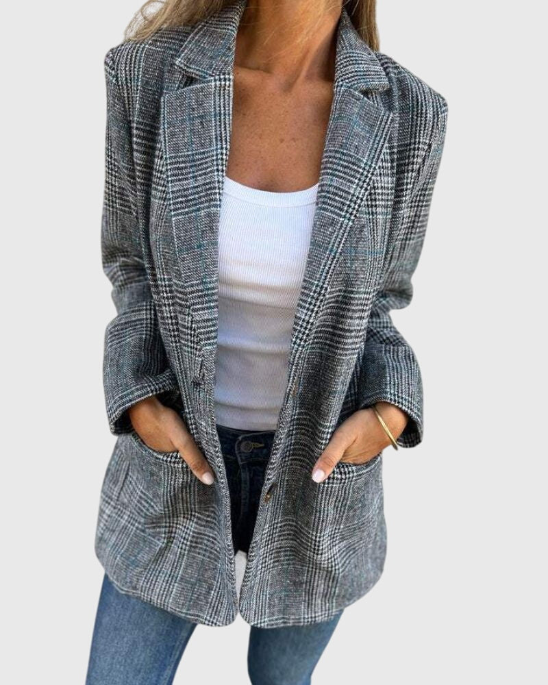 Abby - Classic Checkered Blazer