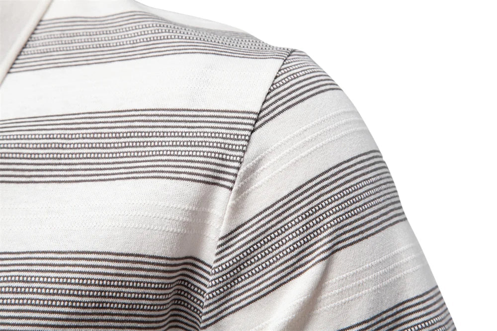 Striped Knit Polo Shirt