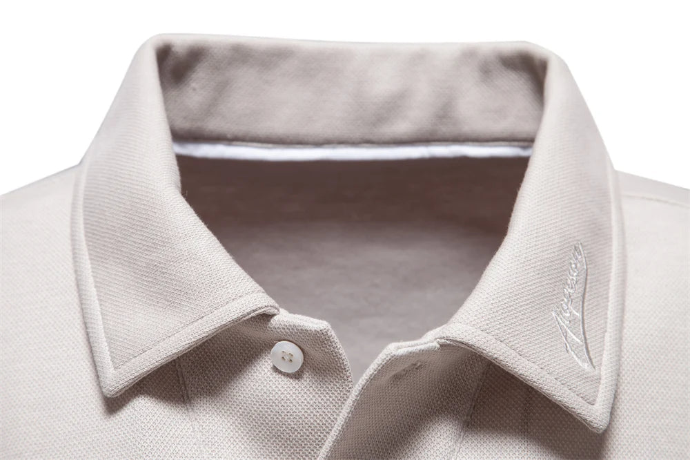 Long-Sleeve Polo Shirt with Collar
