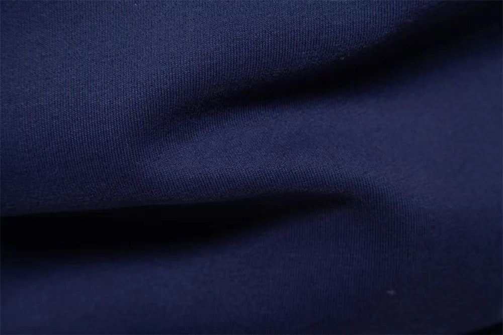 Cotton Blend Pullover Sweatshirt with Polo Neck