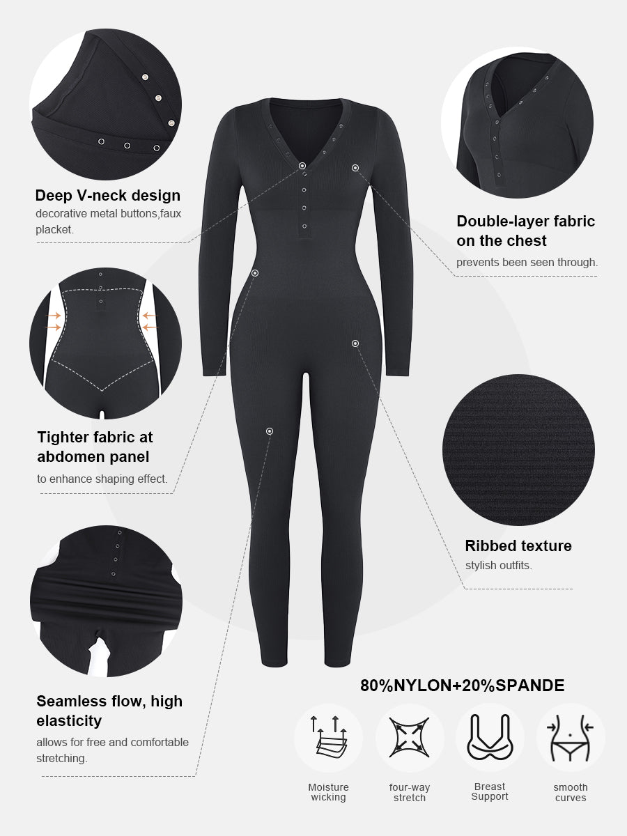 Rosalia Deep V-Neck High Stretch Jumpsuit