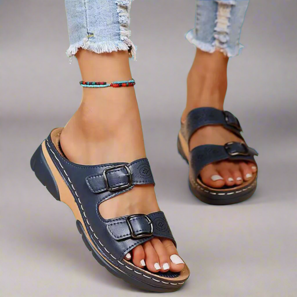 Dorothee | Wedge Sandals with Double Strap – Comfortable and Stylish