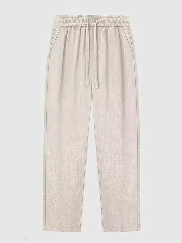 Cotton Linen Wide-Leg Pants