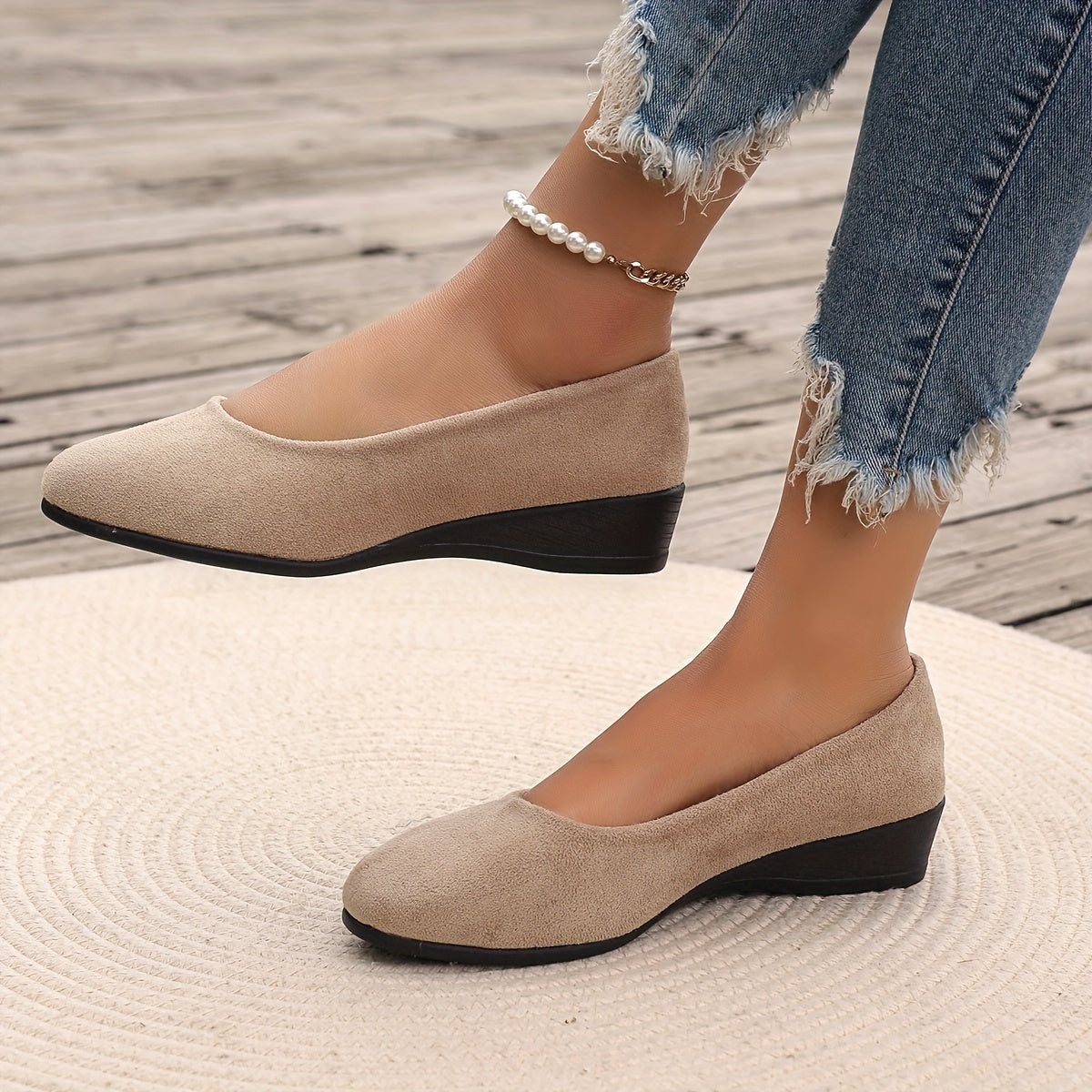Éliane™ | Elegant Comfort Wedge Loafers