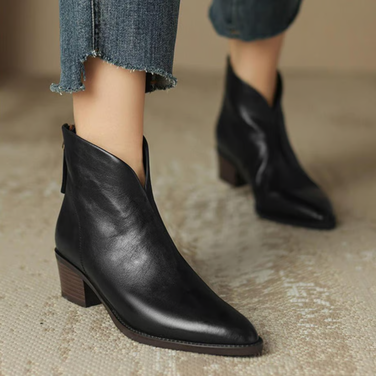 Georgiana – Luxury Low-Heeled Ankle Boots