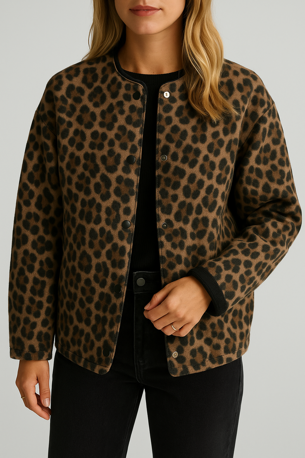 Dascha - Trendy Leopard Print Jacket