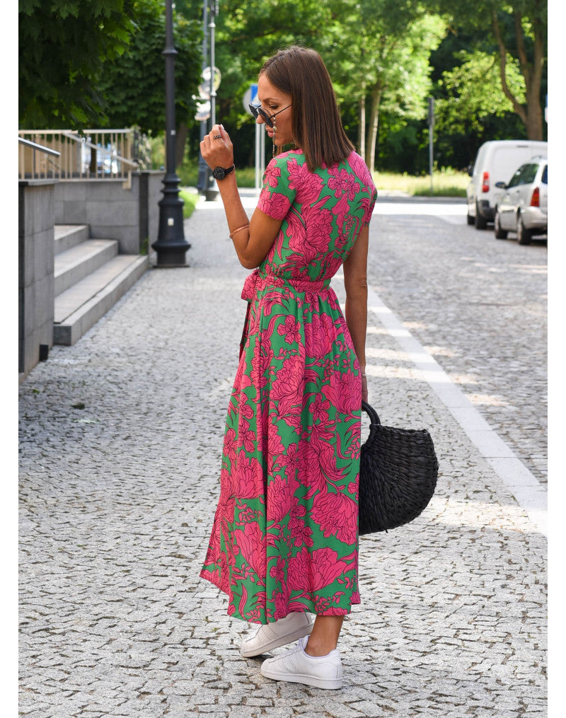 Amelie | Floral Wrap Midi Dress