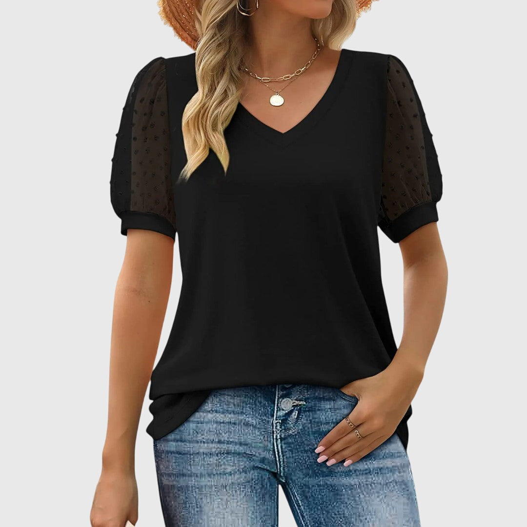 Arlie - Elegant Top With V-neck