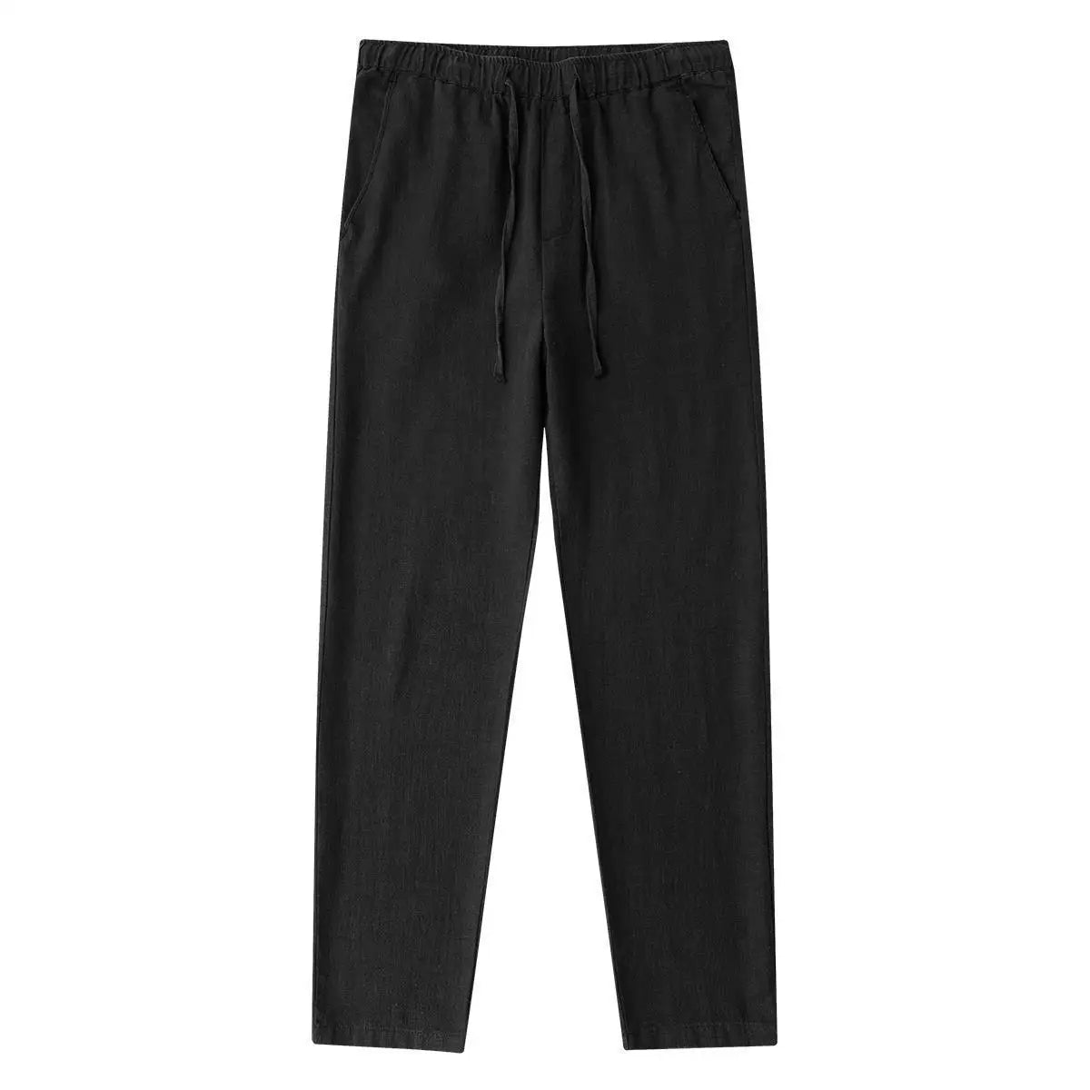 Cotton-Linen Straight-Leg Pants