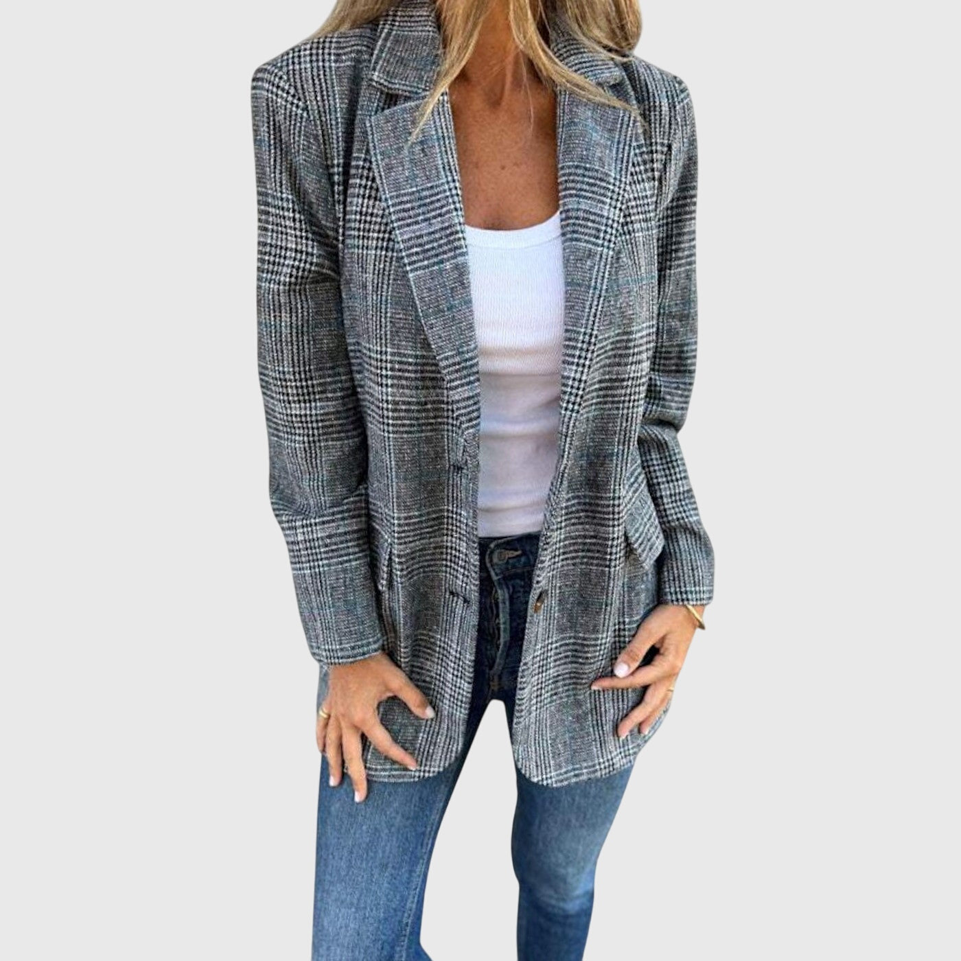 Abby - Classic Checkered Blazer