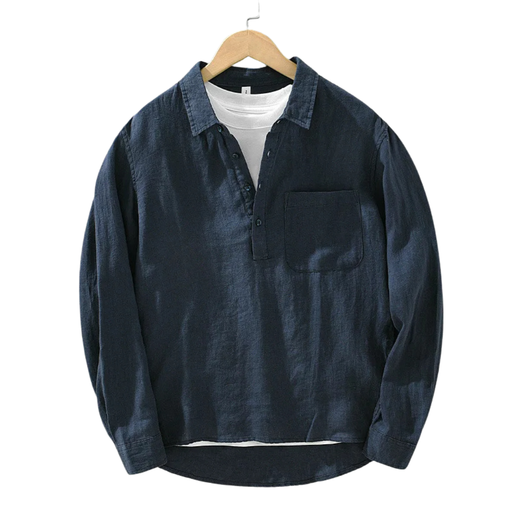 Linen Pullover Shirt Long-Sleeve Casual