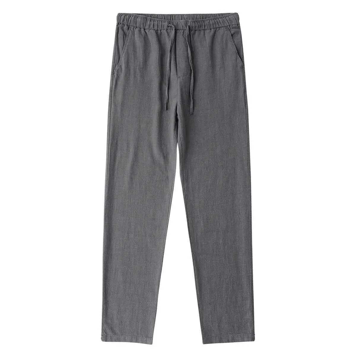 Cotton-Linen Straight-Leg Pants