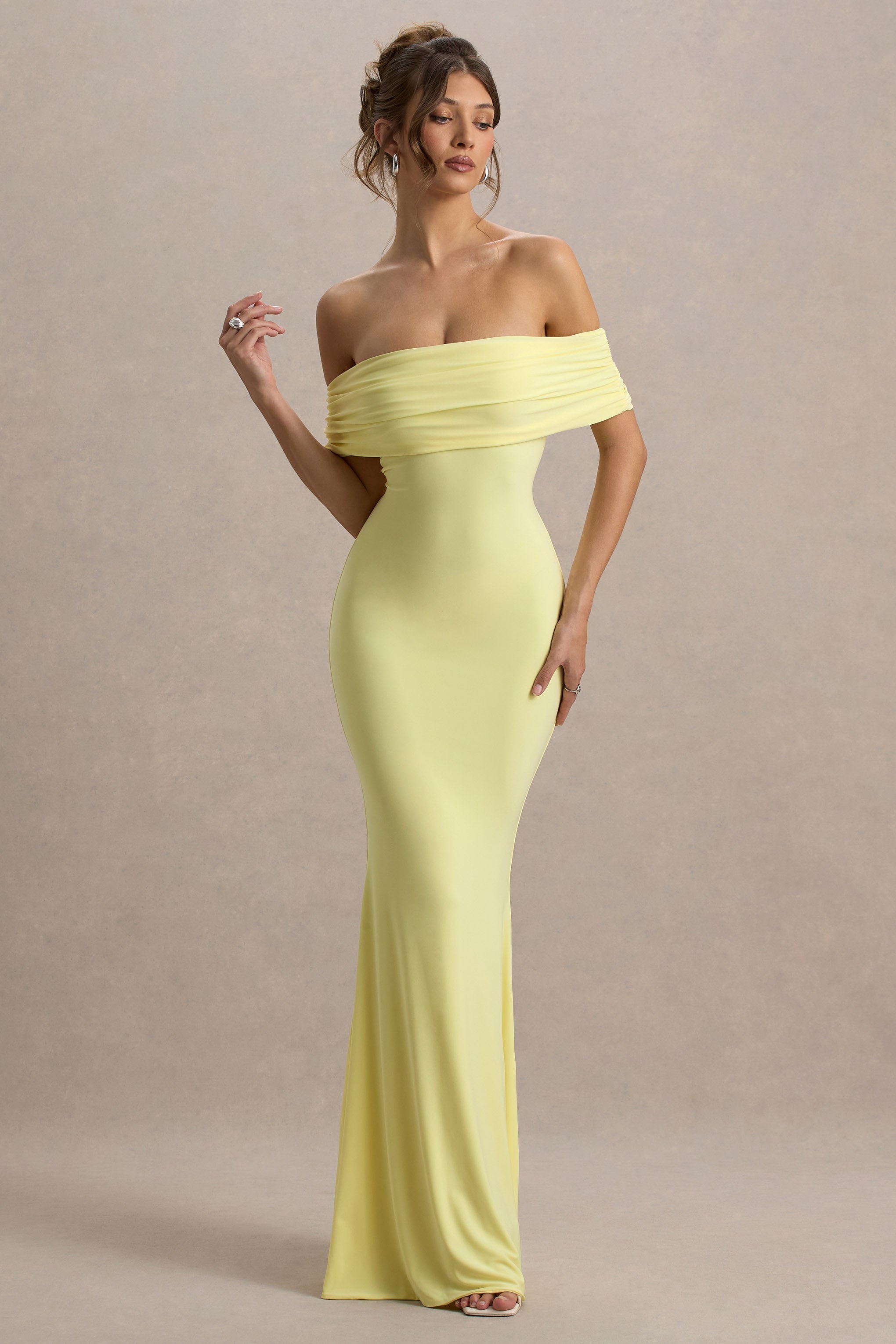 Cloe | Yellow Bardot Maxi Dress