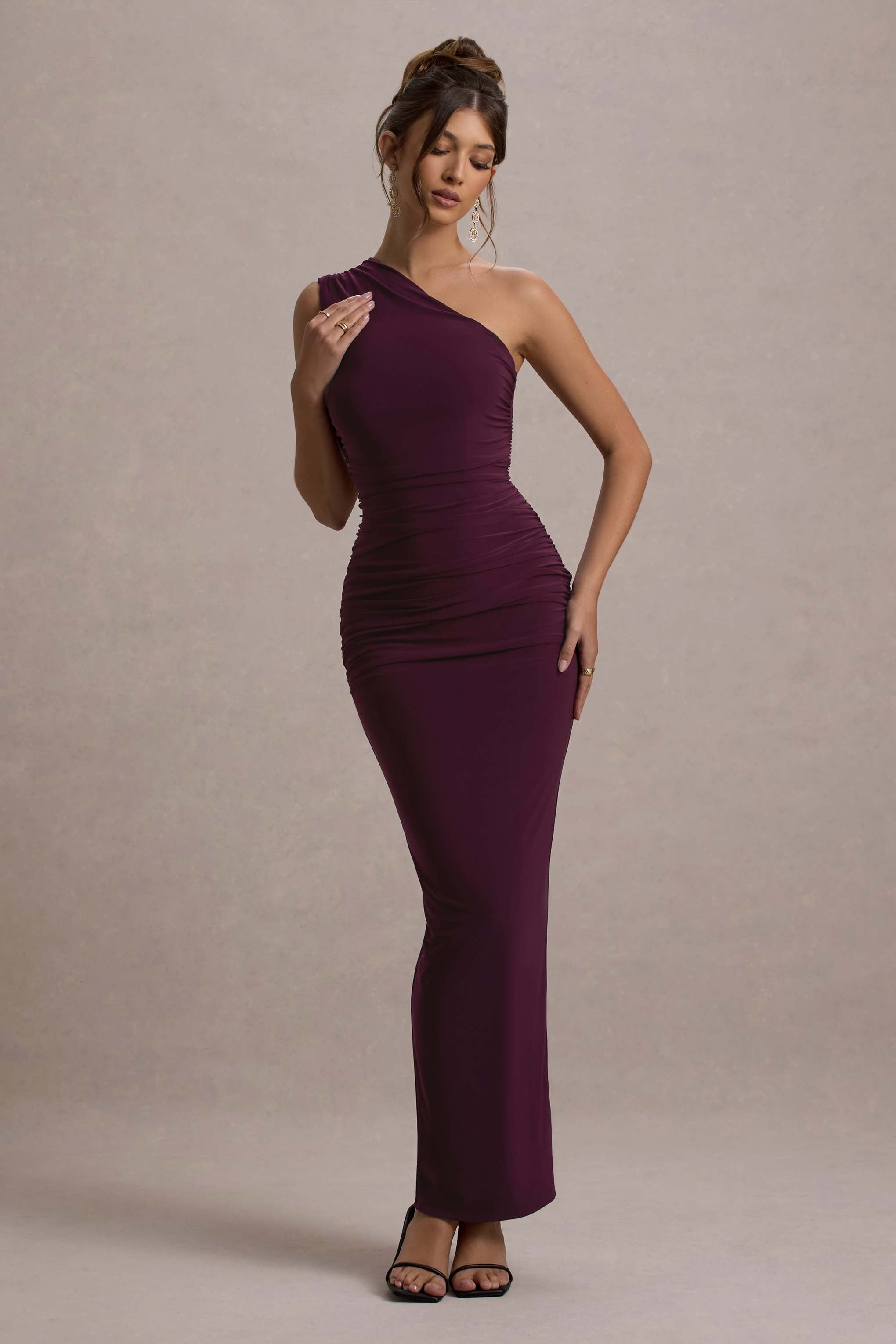 Dalarie | Port One-Shoulder Gathered Maxi Dress