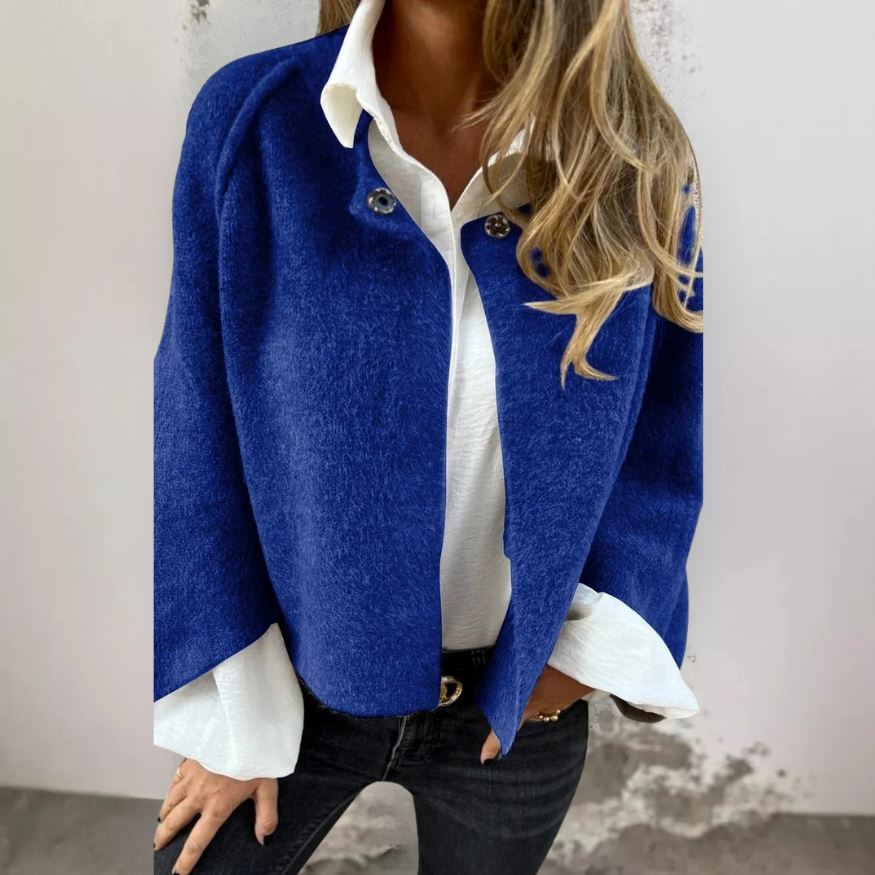 Luna - Stylish Short Fur Jacket with Elegant Button Details