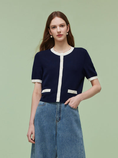 Valmere™ | Two-Tone Trim Cardigan