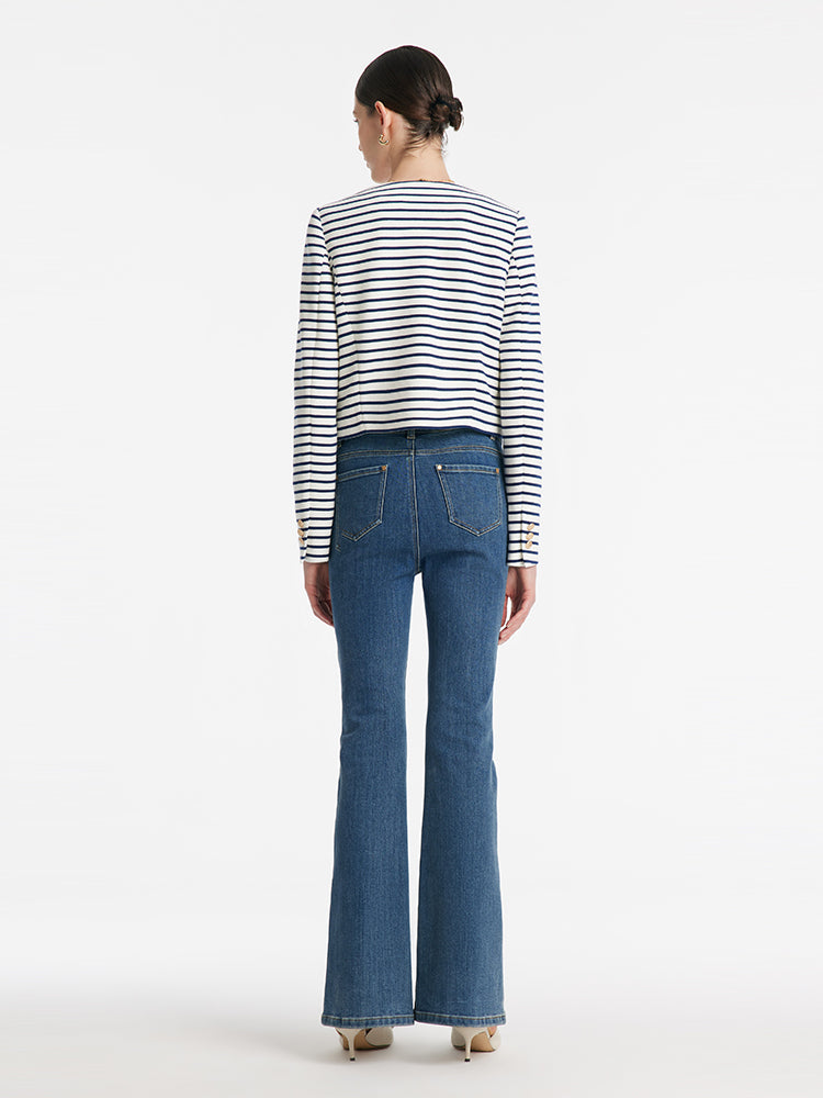 Valmere™ | Striped Cotton Crop Jacket