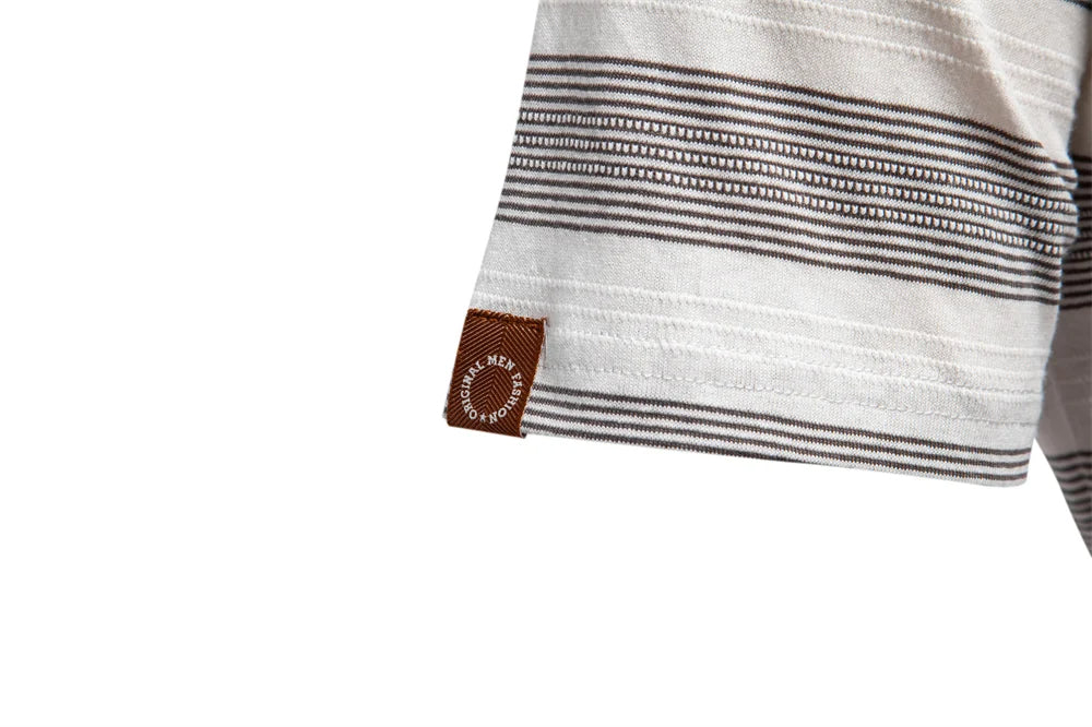 Striped Knit Polo Shirt