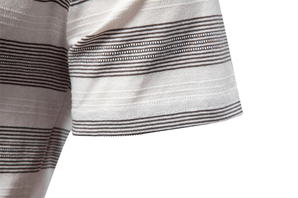 Striped Knit Polo Shirt