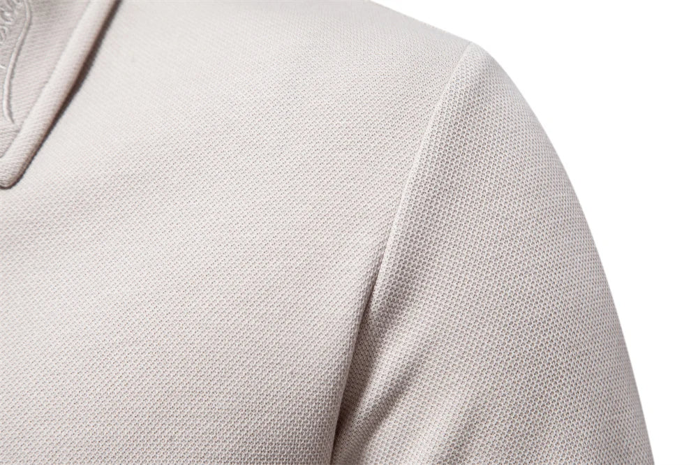 Long-Sleeve Polo Shirt with Collar