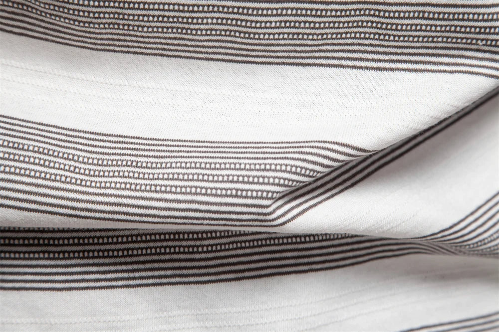 Striped Knit Polo Shirt