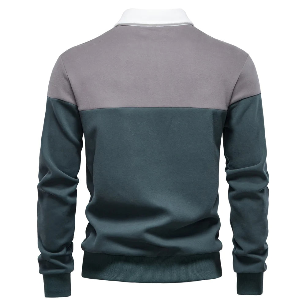 Long Sleeve Polo Sweatshirt