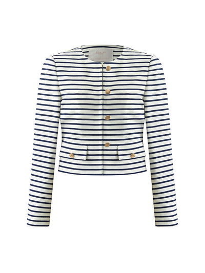 Valmere™ | Striped Cotton Crop Jacket
