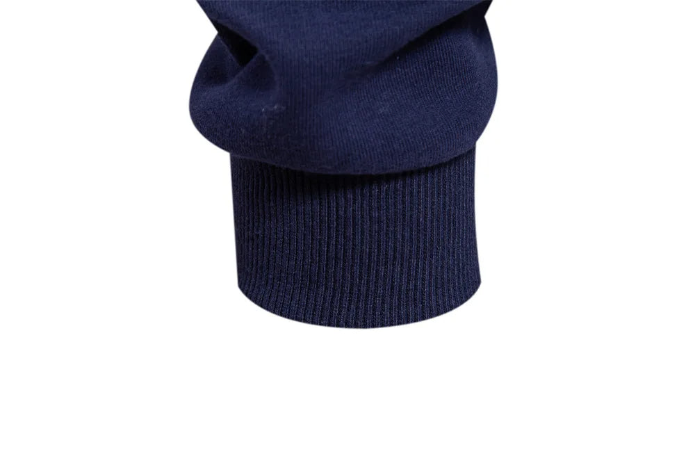 Cotton Blend Pullover Sweatshirt with Polo Neck