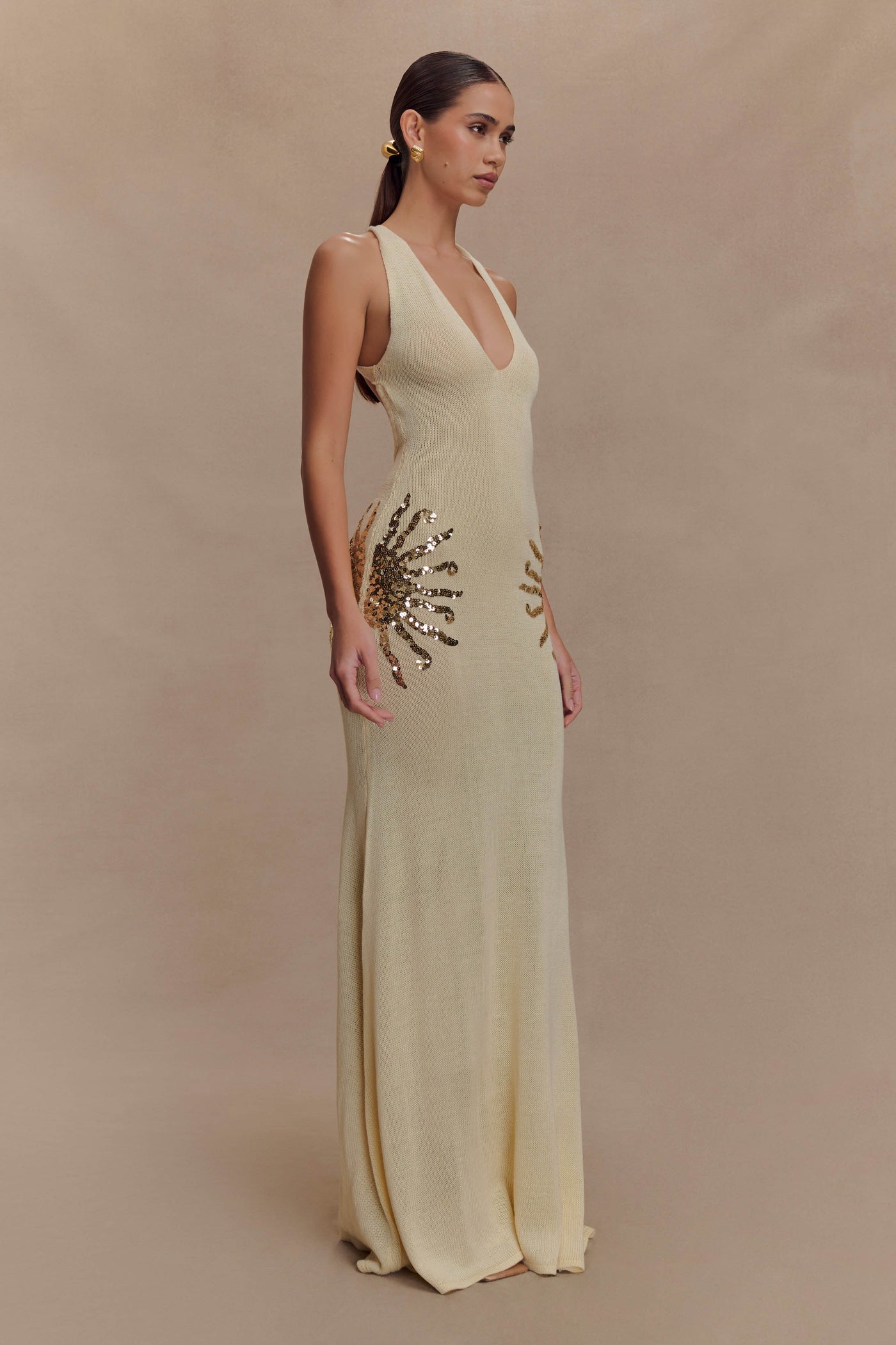 Marlowe & Co | Ellington Knit Maxi Dress With Sequin - Ivory