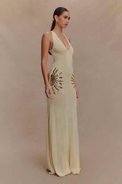 Marlowe & Co | Ellington Knit Maxi Dress With Sequin - Ivory