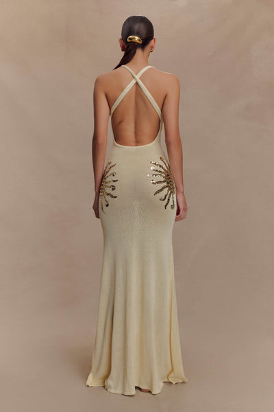 Marlowe & Co | Ellington Knit Maxi Dress With Sequin - Ivory