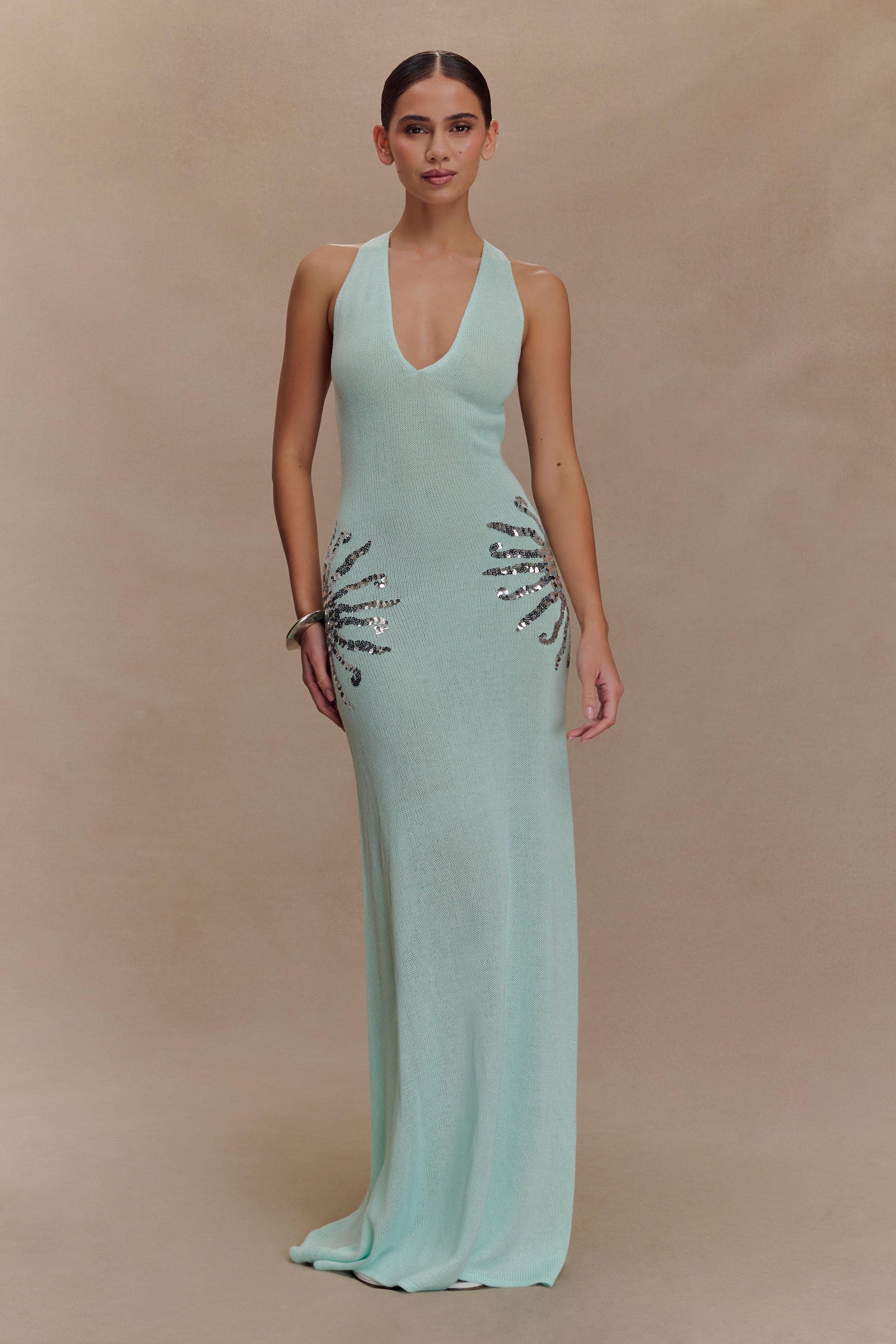 Marlowe & Co | Ellington Knit Maxi Dress With Sequin - Ivory