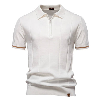 Short Sleeve Polo Shirt with Zip Collar