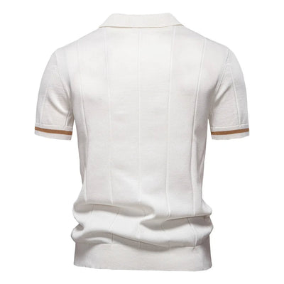 Short Sleeve Polo Shirt with Zip Collar