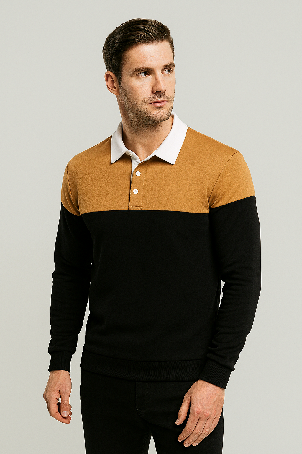 Long Sleeve Polo Sweatshirt