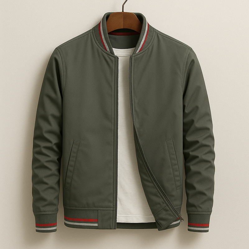 Monsieur | Elegant Striped Bomber Jacket