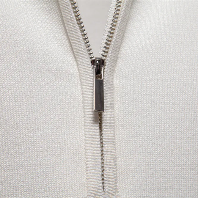 Short Sleeve Polo Shirt with Zip Collar
