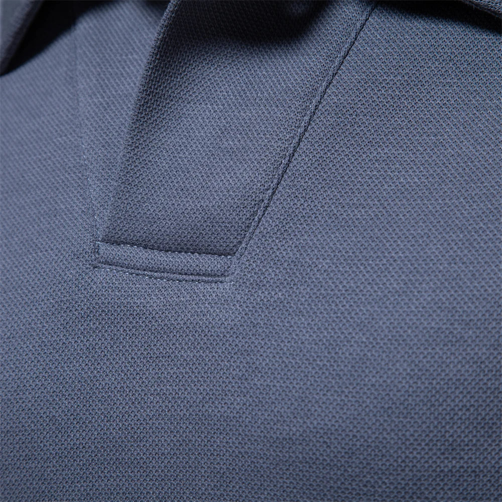 Long-Sleeve Polo Shirt with Collar