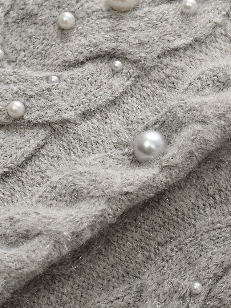 Valmere™ | Pearl-Embellished Mohair Blend Cardigan