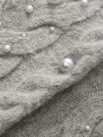 Valmere™ | Pearl-Embellished Mohair Blend Cardigan