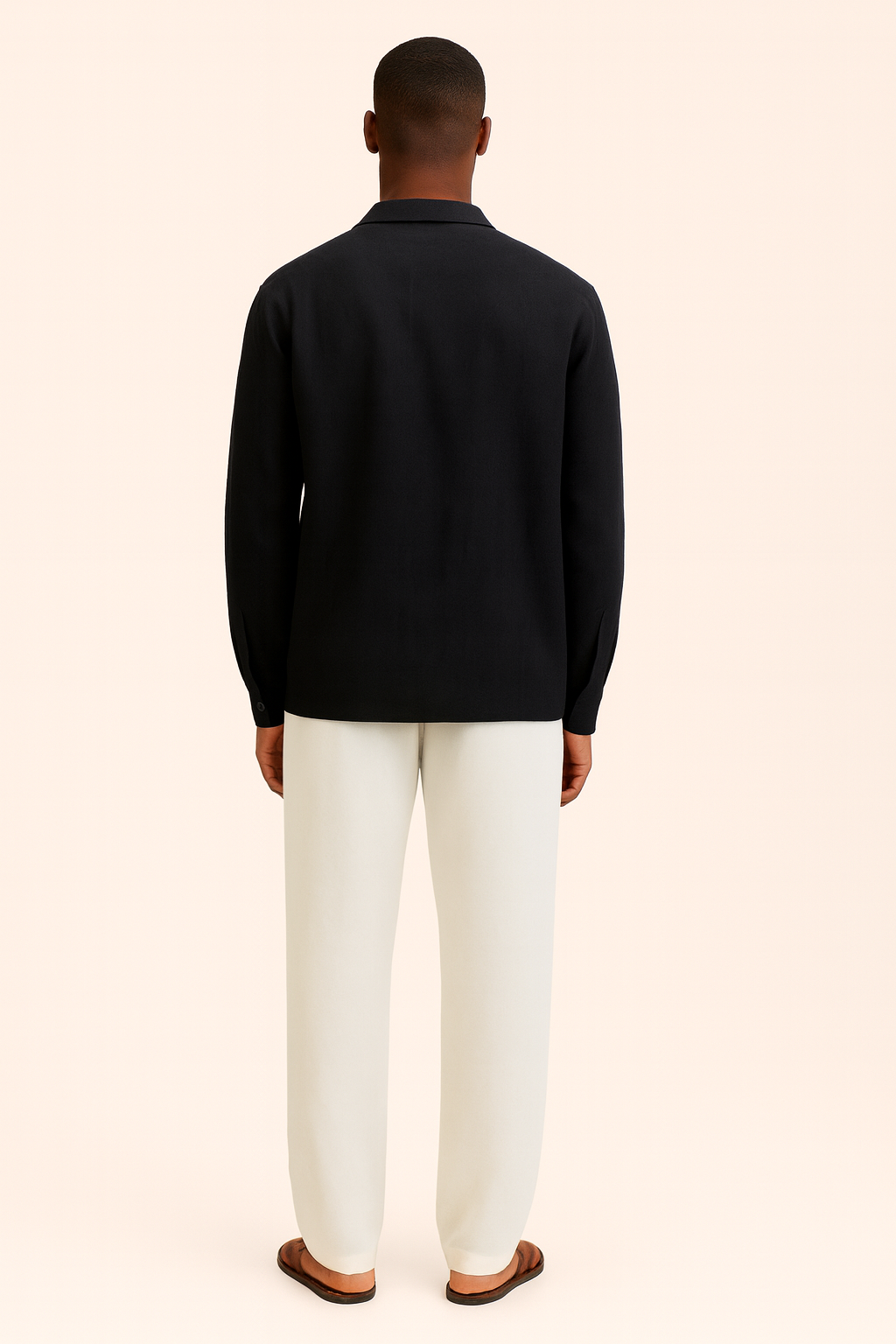 Linen-Cotton Long-Sleeve Shirt