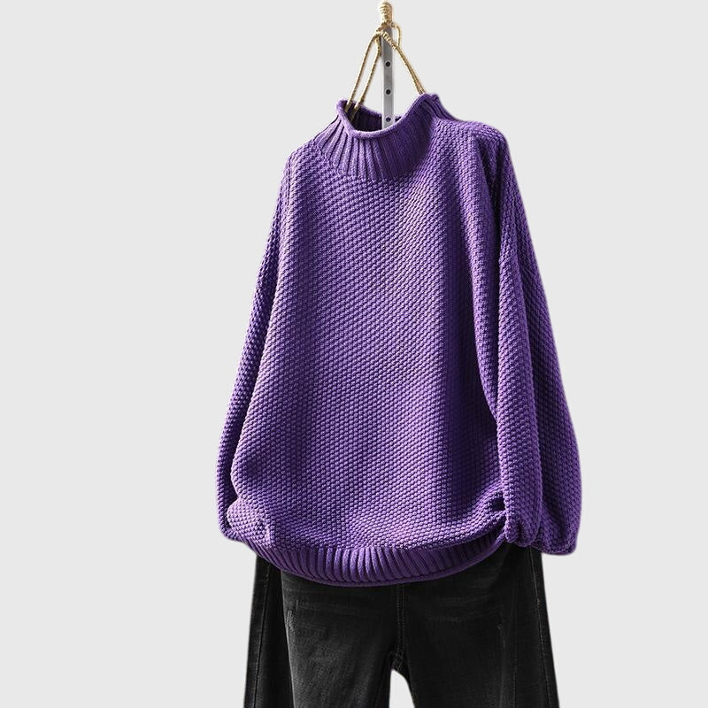 Amelia - Funnel Neck Knitted Jumper