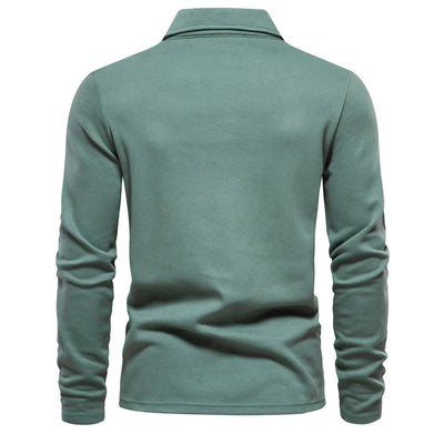 Long-Sleeve Polo Shirt with Collar