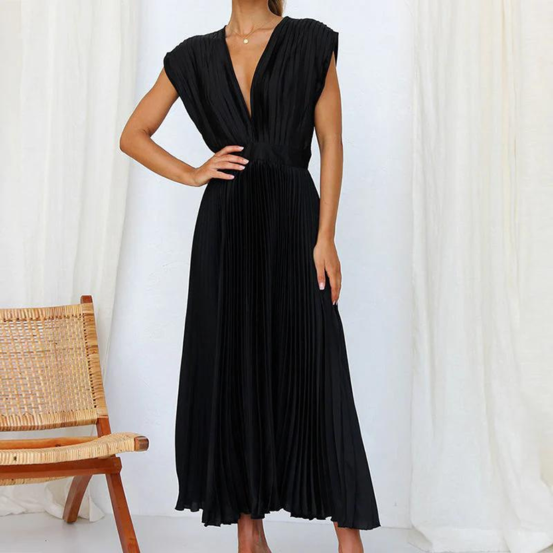 Kathleen - Ladies evening with V-neck midi dress