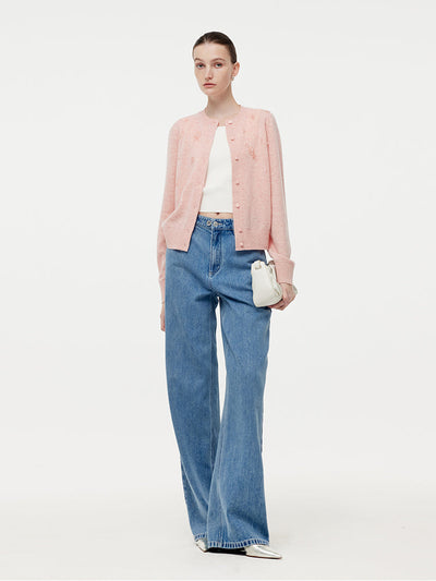 Valmere™ | Women's Floral Beaded Cardigan Made from 100% Wool