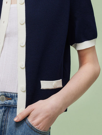 Valmere™ | Two-Tone Trim Cardigan