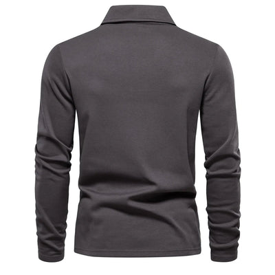 Long-Sleeve Polo Shirt with Collar
