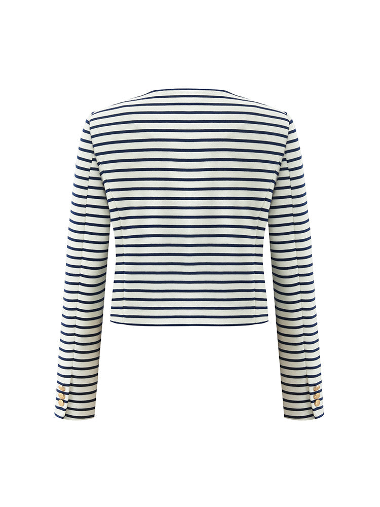 Valmere™ | Striped Cotton Crop Jacket