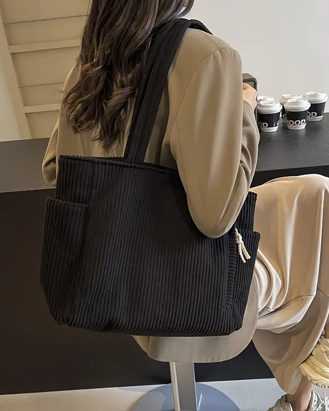 Marlowe & Co | Tess™ Ribbed Tote Bag