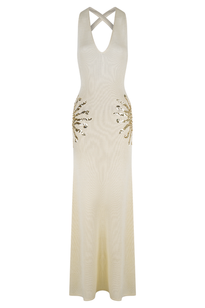 Marlowe & Co | Ellington Knit Maxi Dress With Sequin - Ivory